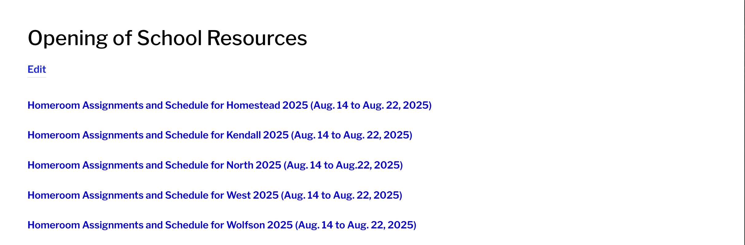 opening of resources